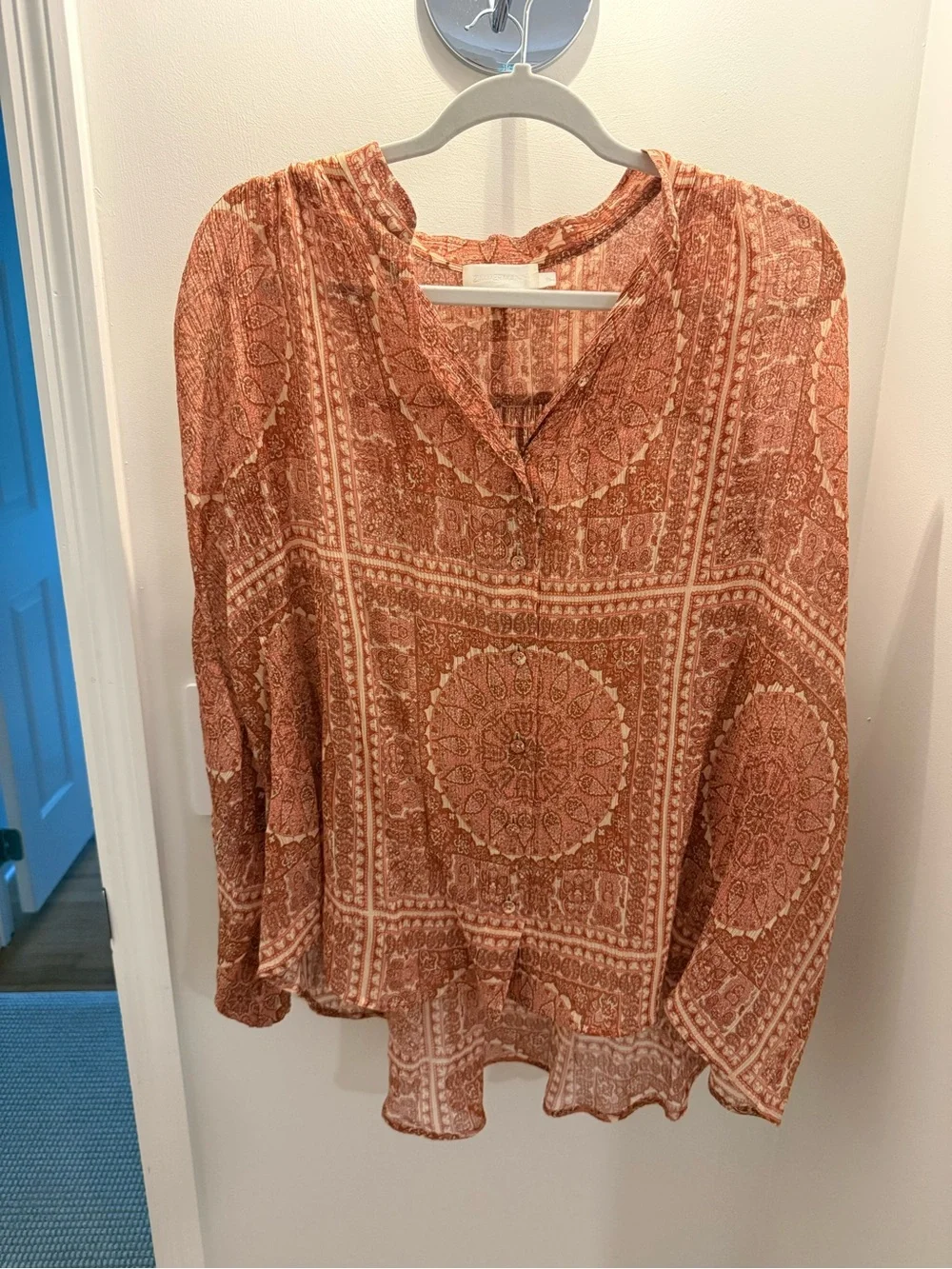 Zimmermann Pink Paisley-Print Long-Sleeve Blouse